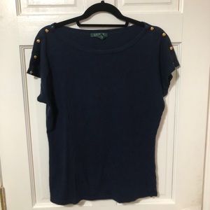 Lauren Ralph Lauren gold button top